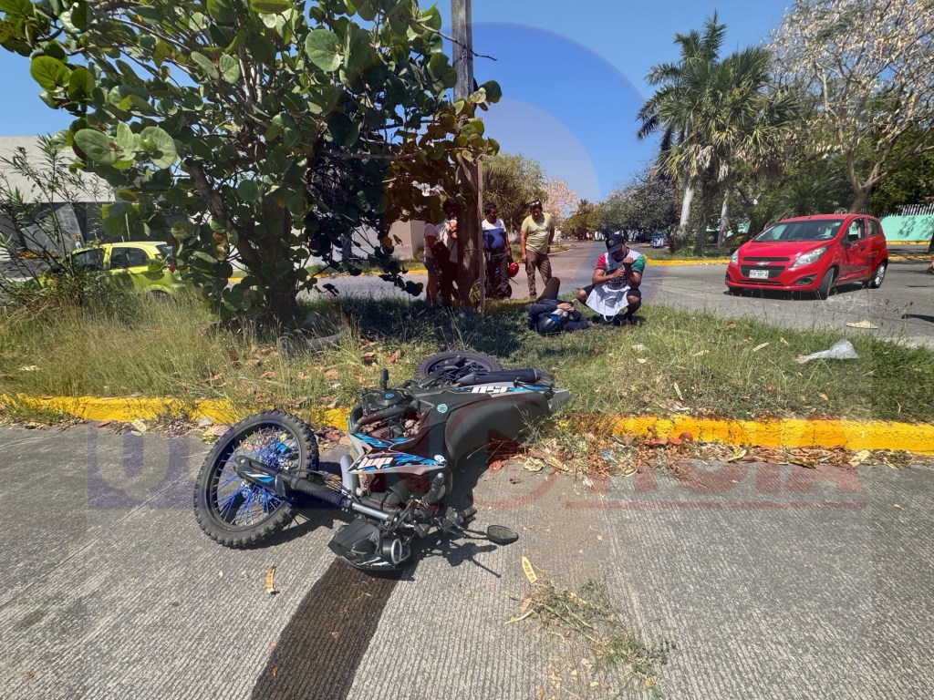 Accidente en Puente Moreno deja a motociclista&nbsp;lesionado