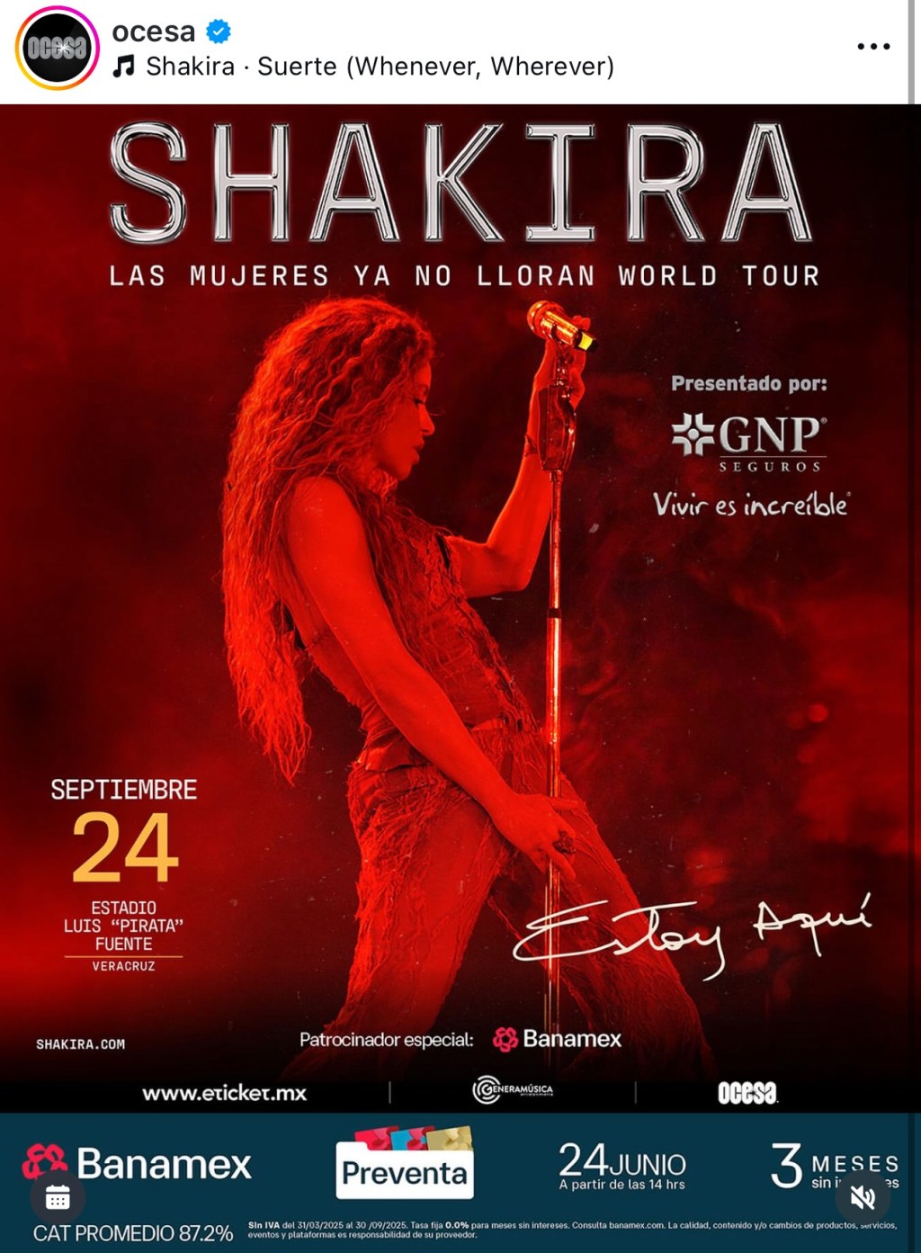¡Shakira llegará a Veracruz con su gira “Las Mujeres Ya No&nbsp;Lloran”!