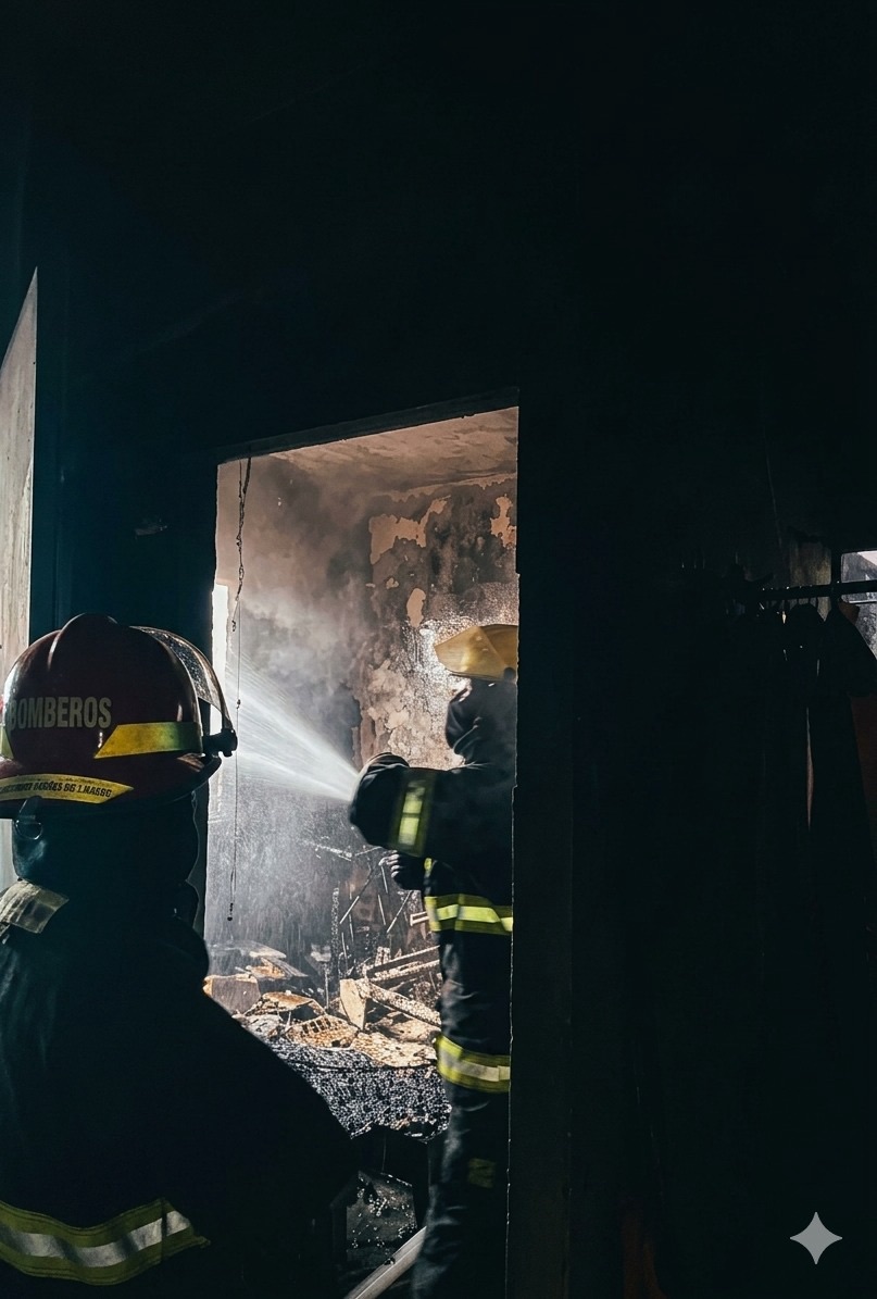 Atienden Bomberos y PC municipal incendio en departamento de la colonia Lomas de Río Medio 4